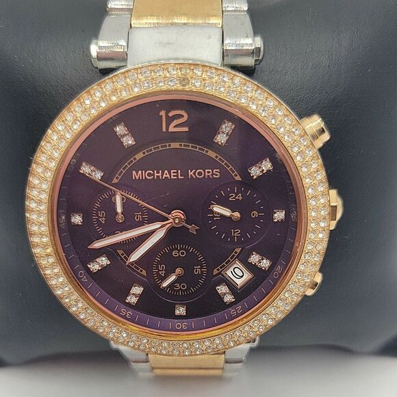 Michael Kors Parker MK6108 Women's StainlessSteel Analog Dial Quartz Watch AM431 - Picture 1 of 11